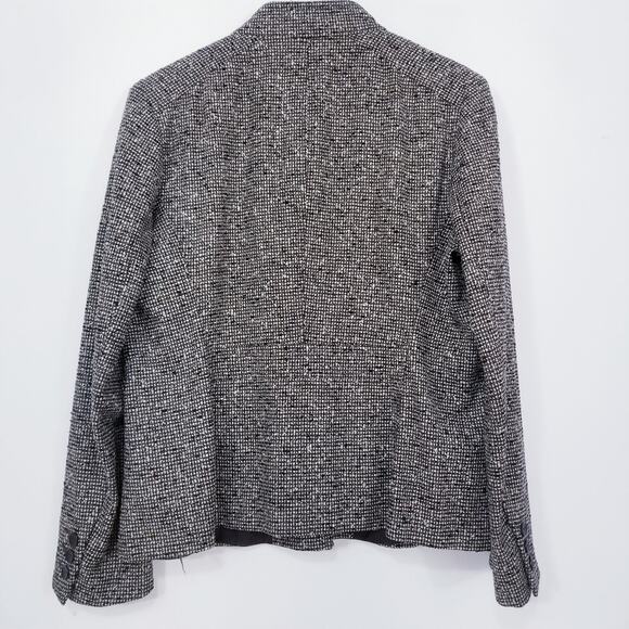 Zanella High Neck Blazer Made in Italy Flap Front Pockets Button Front Lined - Picture 3 of 10